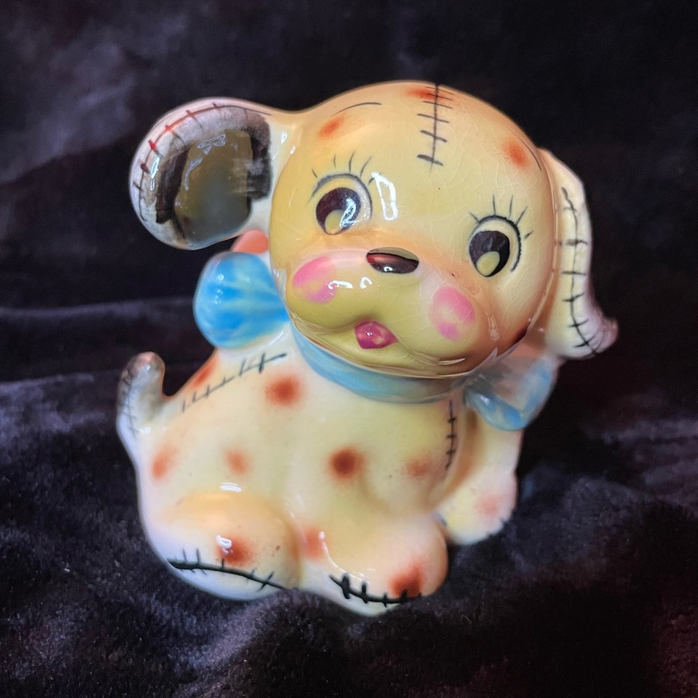 Rare Vintage 50’s Patchwork Puppy Shefford Animal
Figurine Ceramic Planter 4303